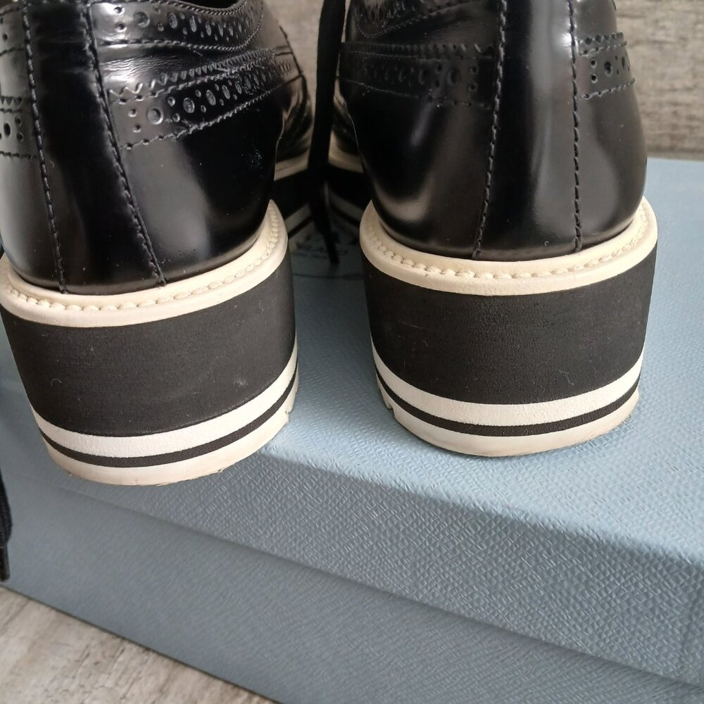 Prada Wingtip Oxford Platform shoes. - Picture 4 of 10